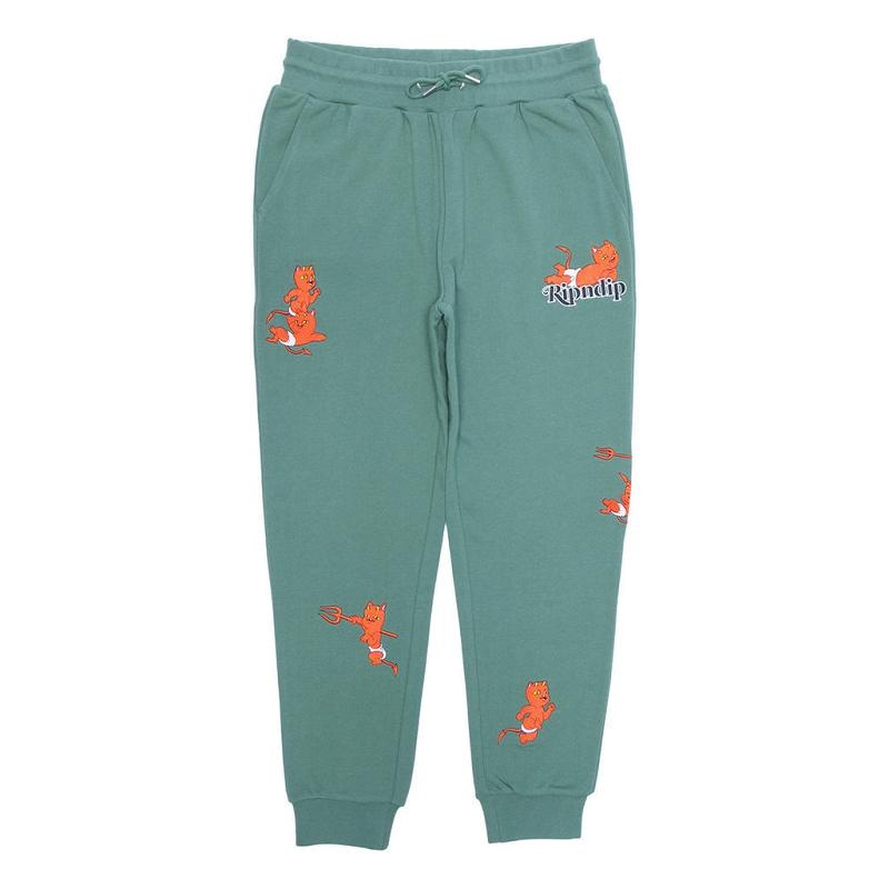 Ripndip Devil Babies Sweatpants Dark Olive | CA CE2125