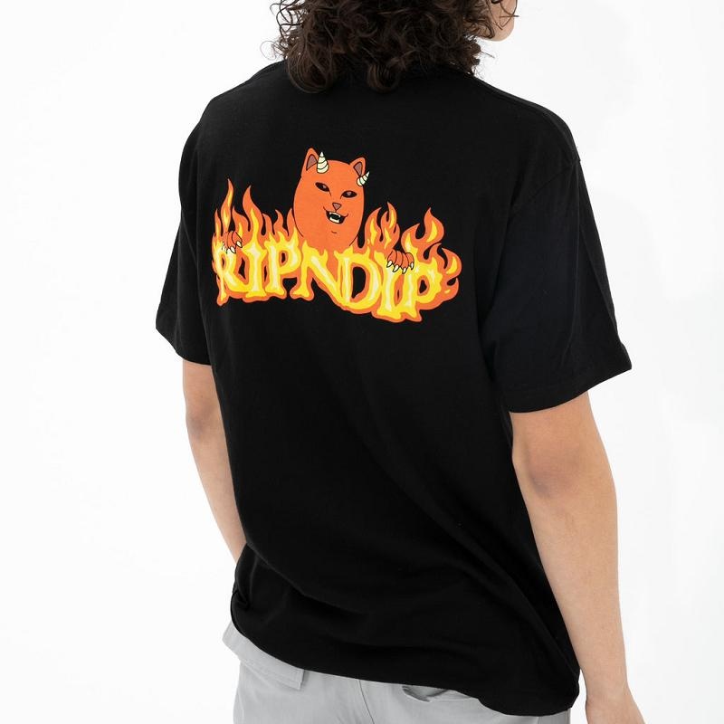 Ripndip Devils Work Shirts Black | CA XF2306