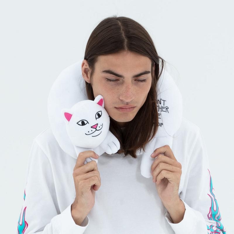 Ripndip Don't Bother Me Travel Neck Pillow Accessories White | CA RW2937