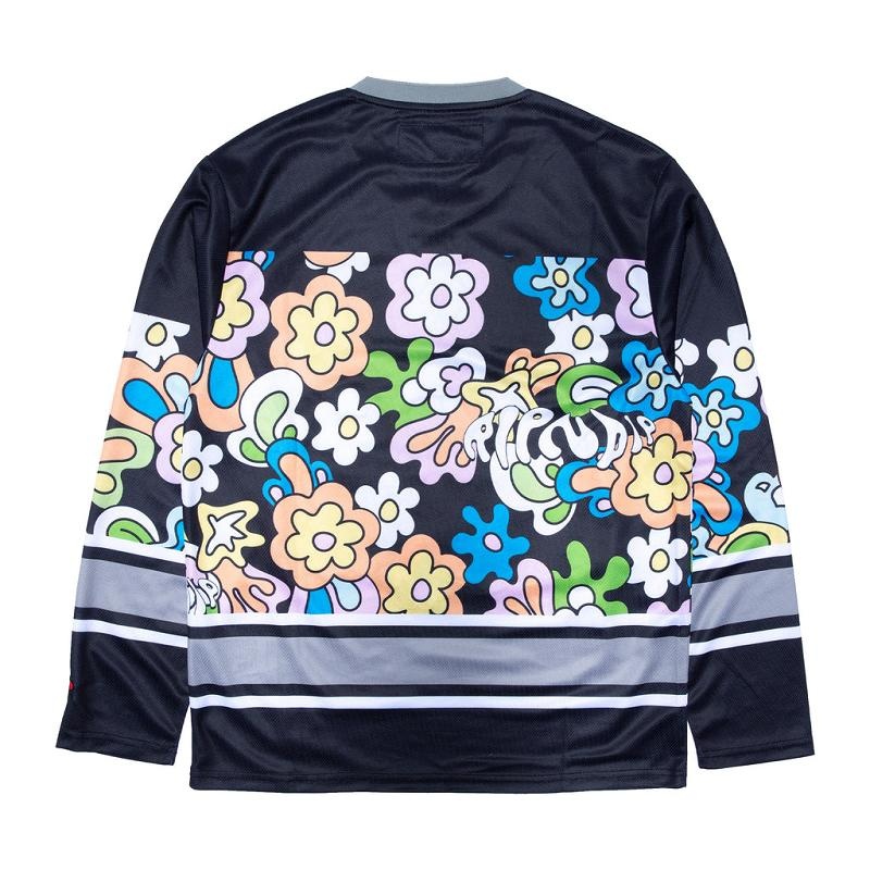 Ripndip Flower Child Hockey Jersey Black | CA AP2471