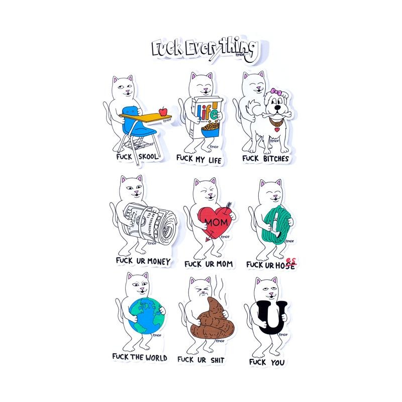 Ripndip Fuck Everything Sticker Pack Accessories Multicolor | CA NB2942