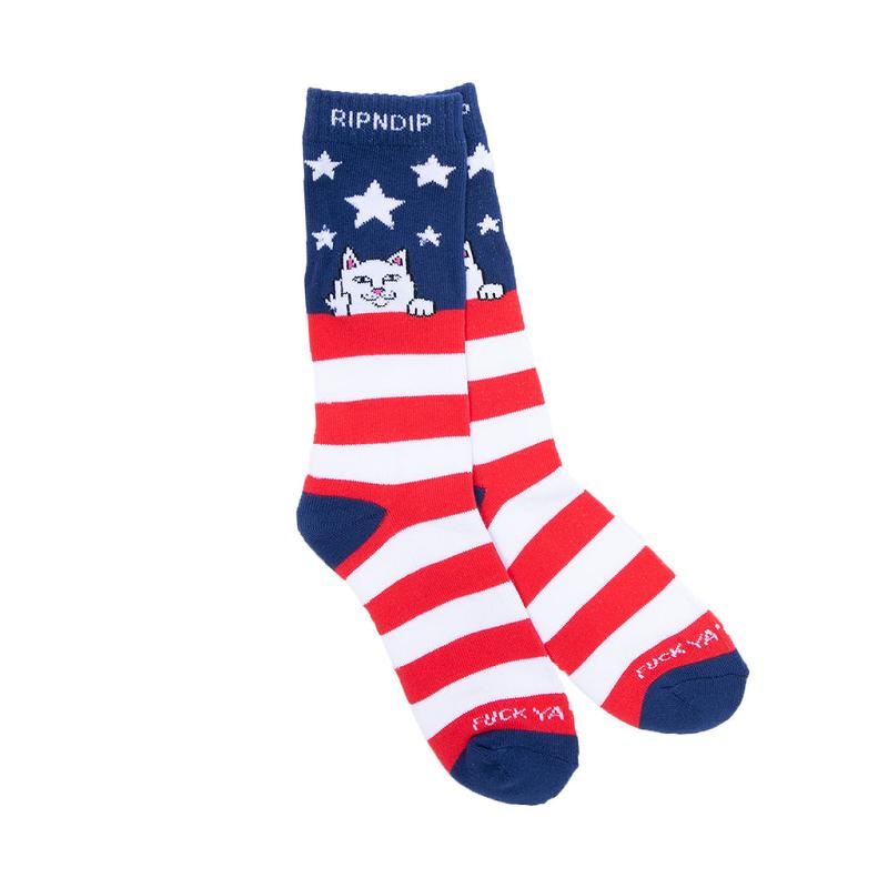 Ripndip Fuck Ya Merca Socks Red / White / Blue | CA FM2669