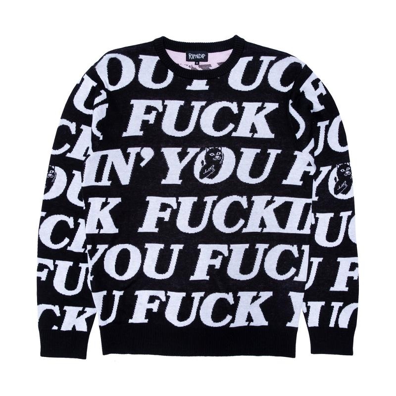 Ripndip Fuck You Knit Sweaters Black | CA XF2150