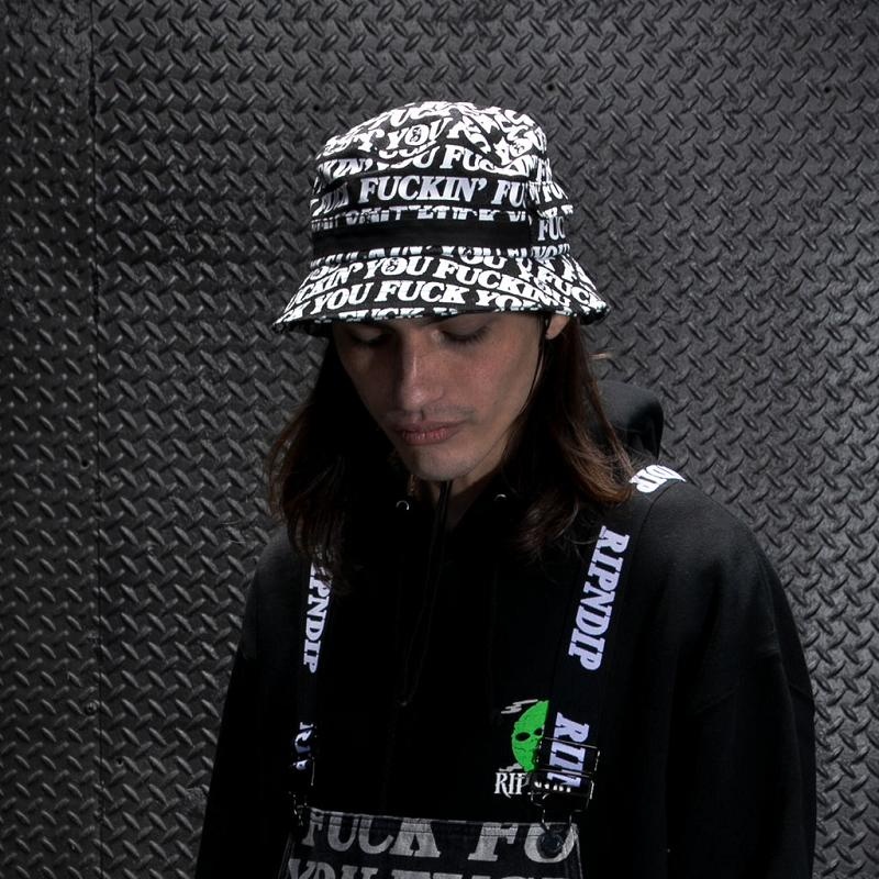 Ripndip Fuckin Fuck Boonie Denim Bucket Hats Black | CA HK2067