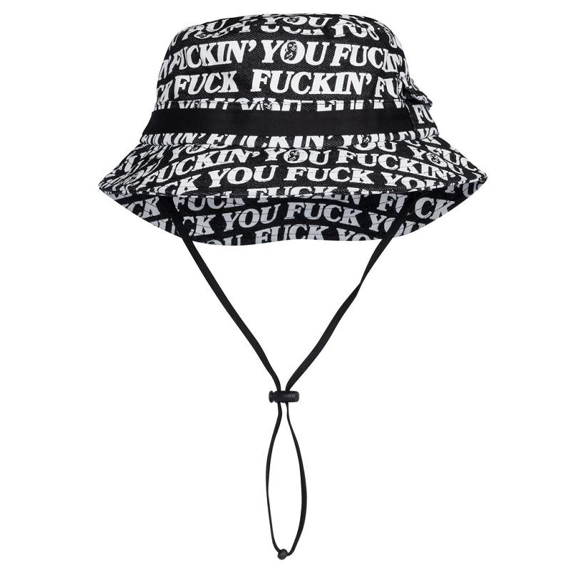 Ripndip Fuckin Fuck Boonie Denim Bucket Hats Black | CA HK2067