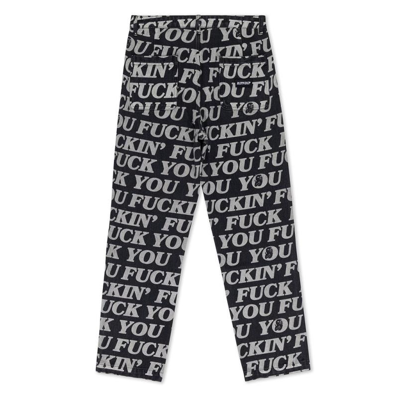 Ripndip Fuckin Fuck Denim Pants Black | CA VD2381