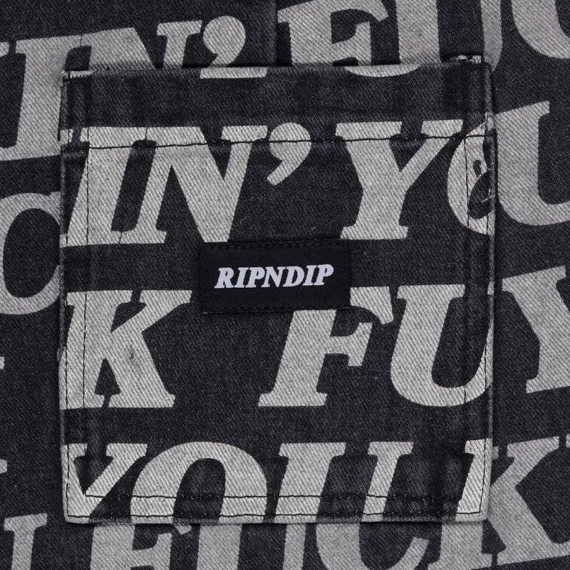 Ripndip Fuckin Fuck Denim Shorts Black | CA YU2161