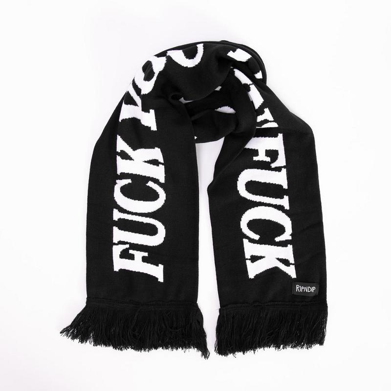 Ripndip Fuckin Fuck Knit Scarf Accessories Black | CA JJ2763