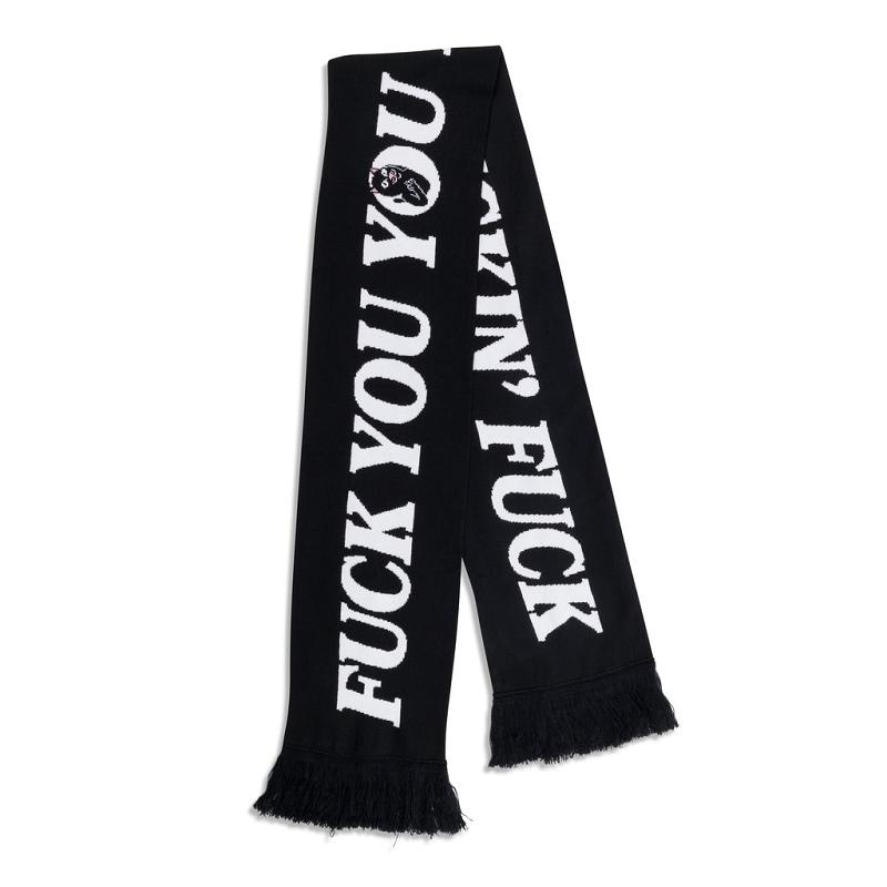 Ripndip Fuckin Fuck Knit Scarf Accessories Black | CA JJ2763