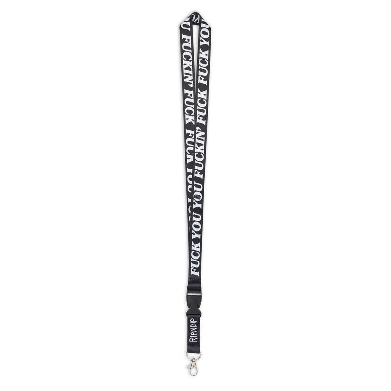 Ripndip Fuckin Fuck Lanyard Accessories Black | CA DN2768