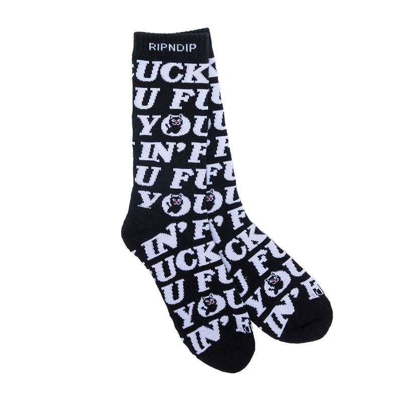 Ripndip Fuckin Fuck Socks Black | CA XF2662