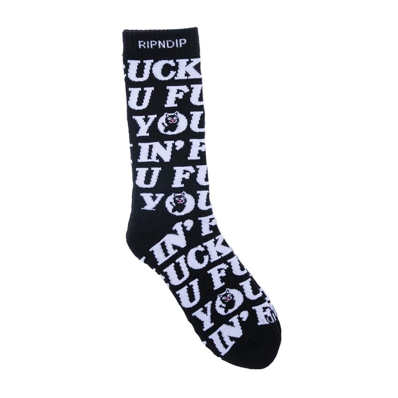 Ripndip Fuckin Fuck Socks Black | CA XF2662