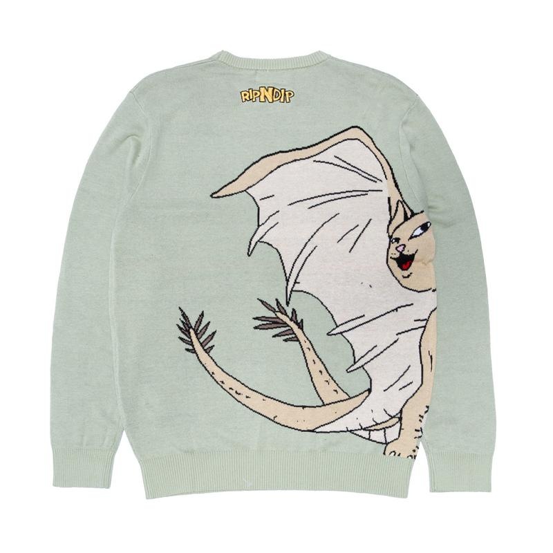 Ripndip Gidora Knit Sweaters Olive | CA BC2153