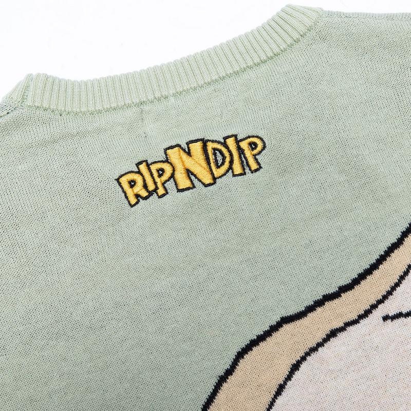 Ripndip Gidora Knit Sweaters Olive | CA BC2153