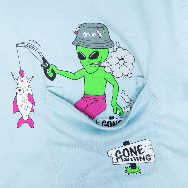 Ripndip Gone Fishing Pocket Shirts Blue | CA VD2256