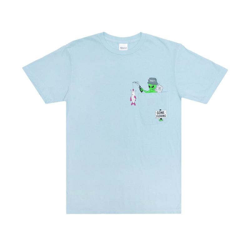 Ripndip Gone Fishing Pocket Shirts Blue | CA VD2256