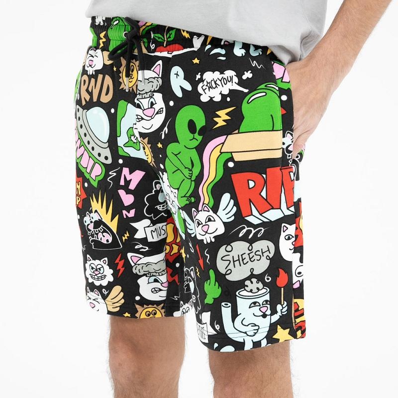 Ripndip Good Day Sweat Shorts Black | CA DN2168