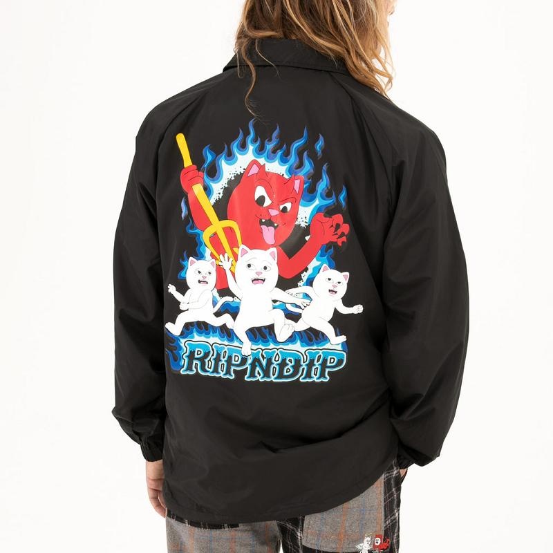 Ripndip Hades Coach Jackets Black | CA OR2499