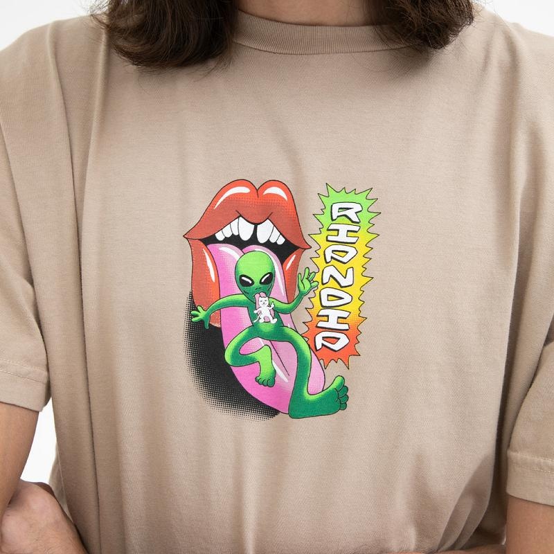 Ripndip Happy Lickin Shirts Khaki | CA PQ2269