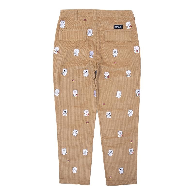 Ripndip Hello Nermy Corduroy Embroidered Pants Brown | CA AP2419