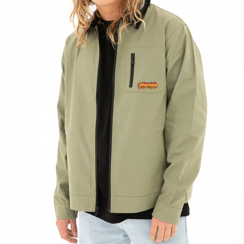 Ripndip Highway To Heck Work Jackets Green | CA SO2496