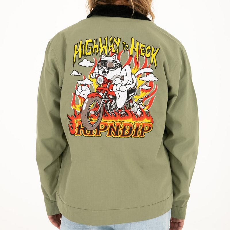 Ripndip Highway To Heck Work Jackets Green | CA SO2496