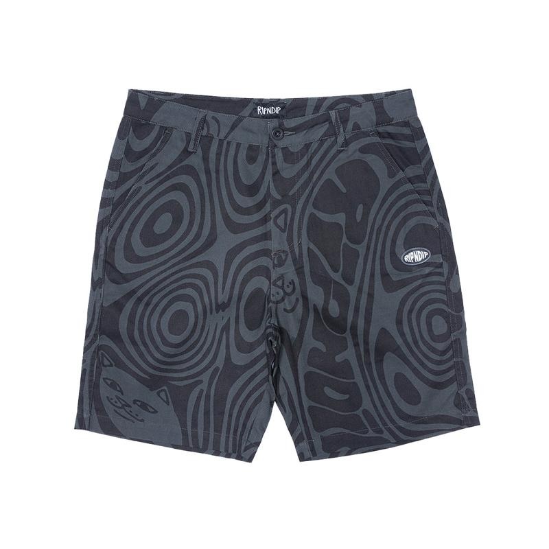 Ripndip Hypnotic Cotton Twill Shorts Black | CA JJ2198