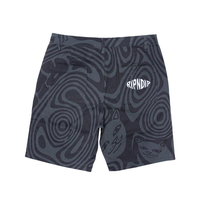 Ripndip Hypnotic Cotton Twill Shorts Black | CA JJ2198