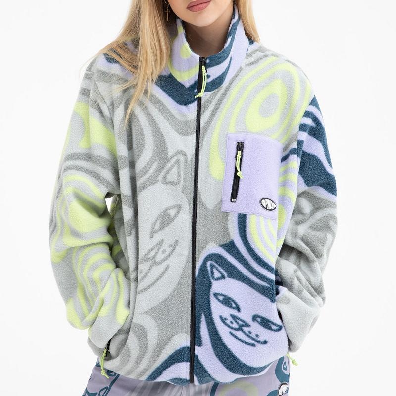 Ripndip Hypnotic Polar Fleece Jackets Grey / Lavender | CA QZ2507