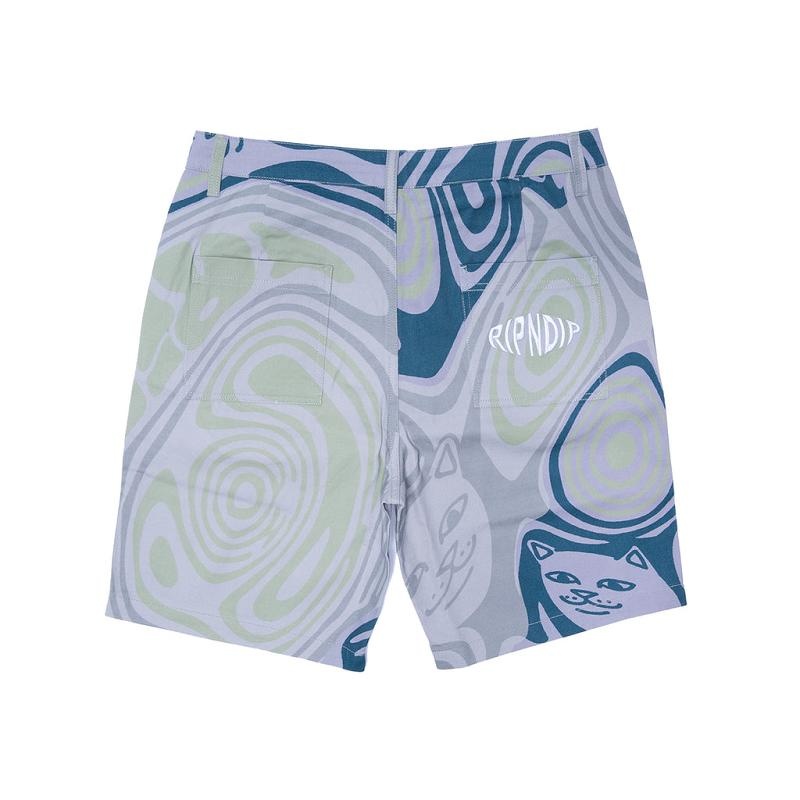 Ripndip Hypnotic Twill Shorts Grey / Lavender | CA HK2197