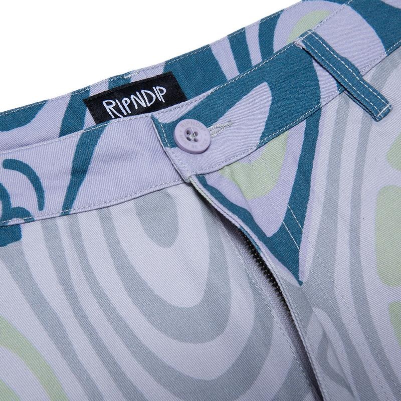 Ripndip Hypnotic Twill Shorts Grey / Lavender | CA HK2197