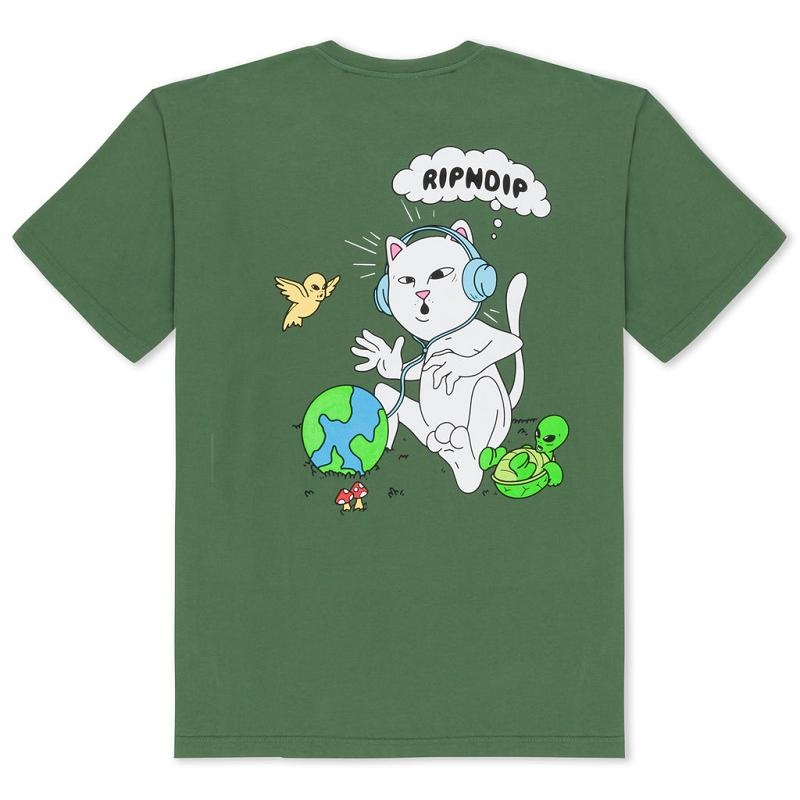 Ripndip I Like Turtles Shirts Olive | CA XF2228