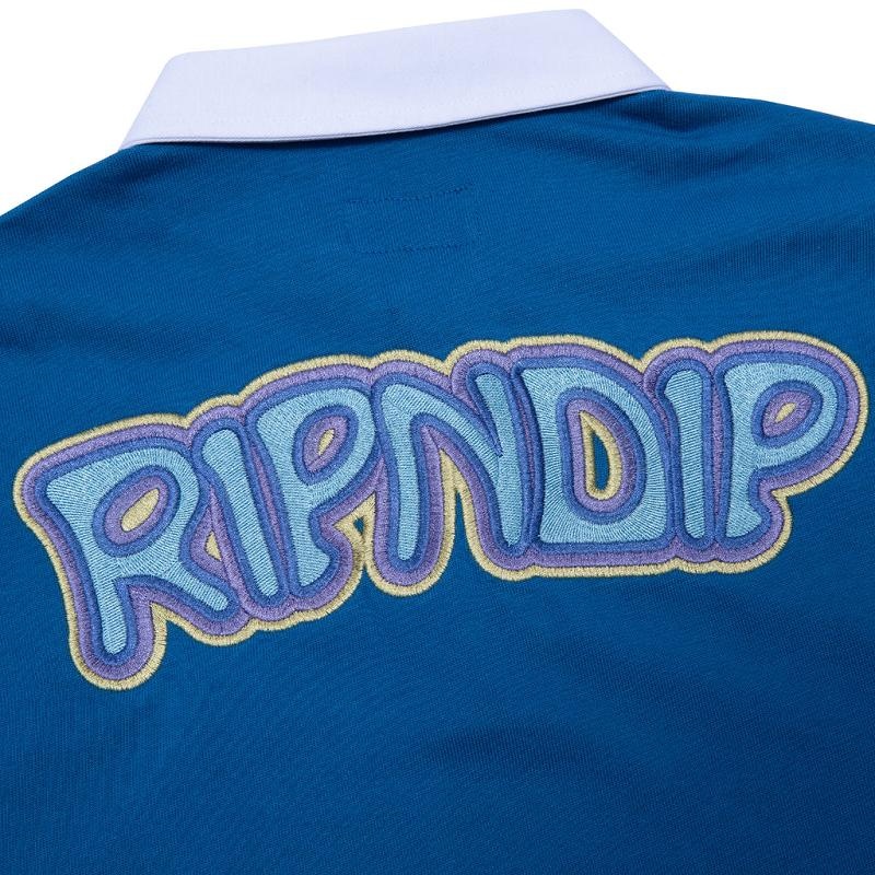 Ripndip Intertwined Long Sleeve Rugby Sweaters Blue | CA WY2157