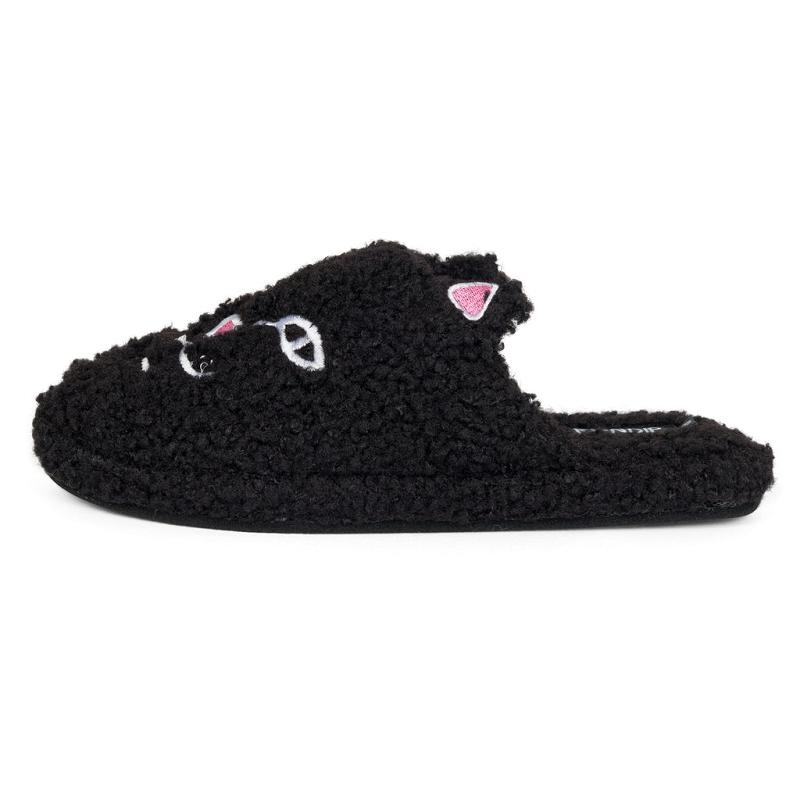 Ripndip Jerm Face Fuzzy House Shoes Black | CA DN2038