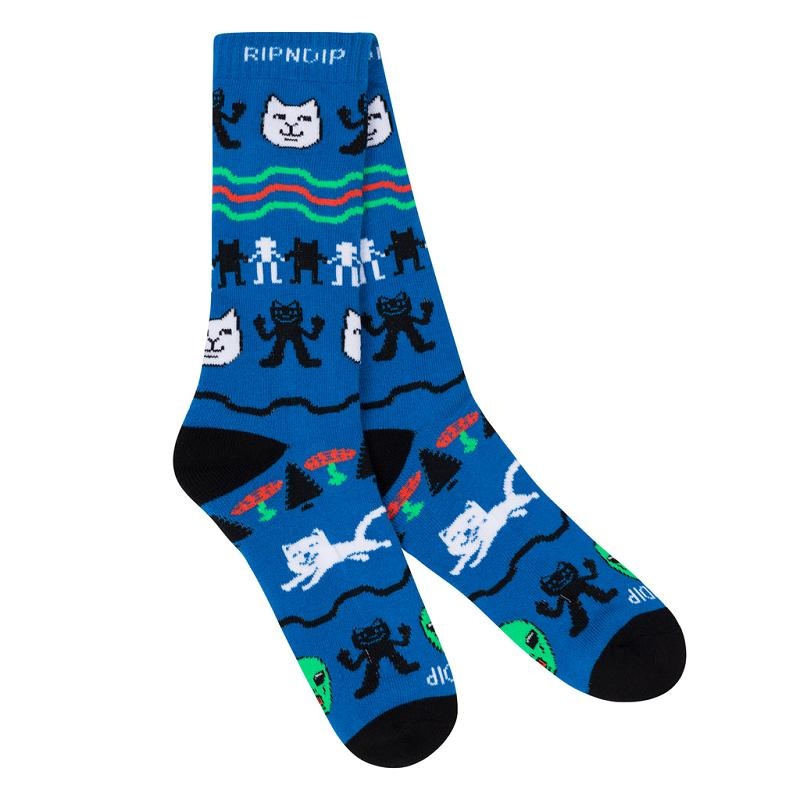 Ripndip Jolly Holiday Socks Navy | CA RW2653