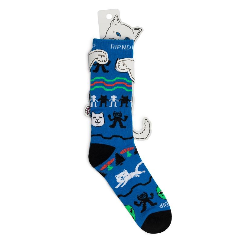 Ripndip Jolly Holiday Socks Navy | CA RW2653