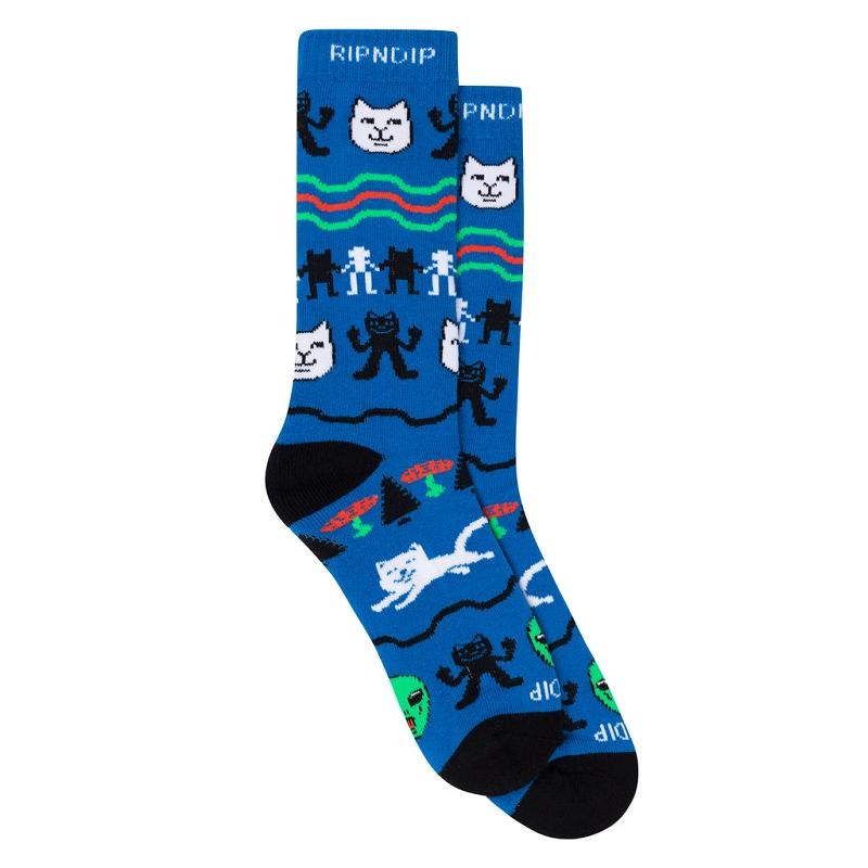 Ripndip Jolly Holiday Socks Navy | CA RW2653