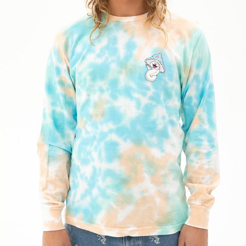 Ripndip Kaleidoscopic Long Sleeve Light Blue / Coral | CA PQ2446