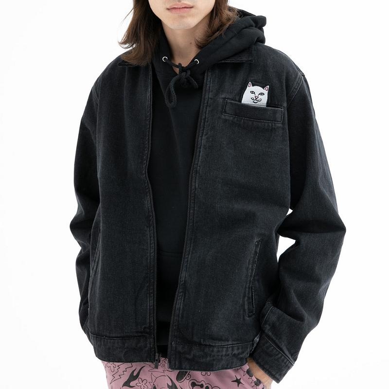 Ripndip La Brea Peeking Nermal Work Jackets Black Blue | CA BC2484