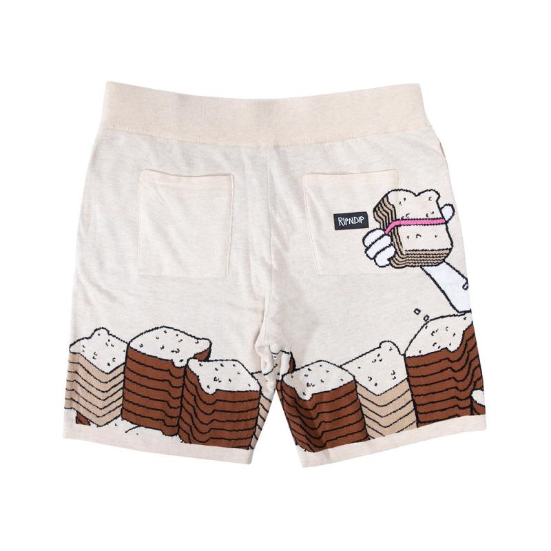 Ripndip Lets Get this Bread Knit Shorts Beige | CA LH2463