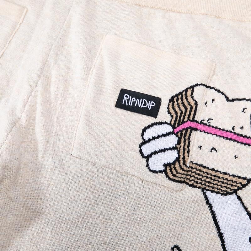 Ripndip Lets Get this Bread Knit Shorts Beige | CA LH2463