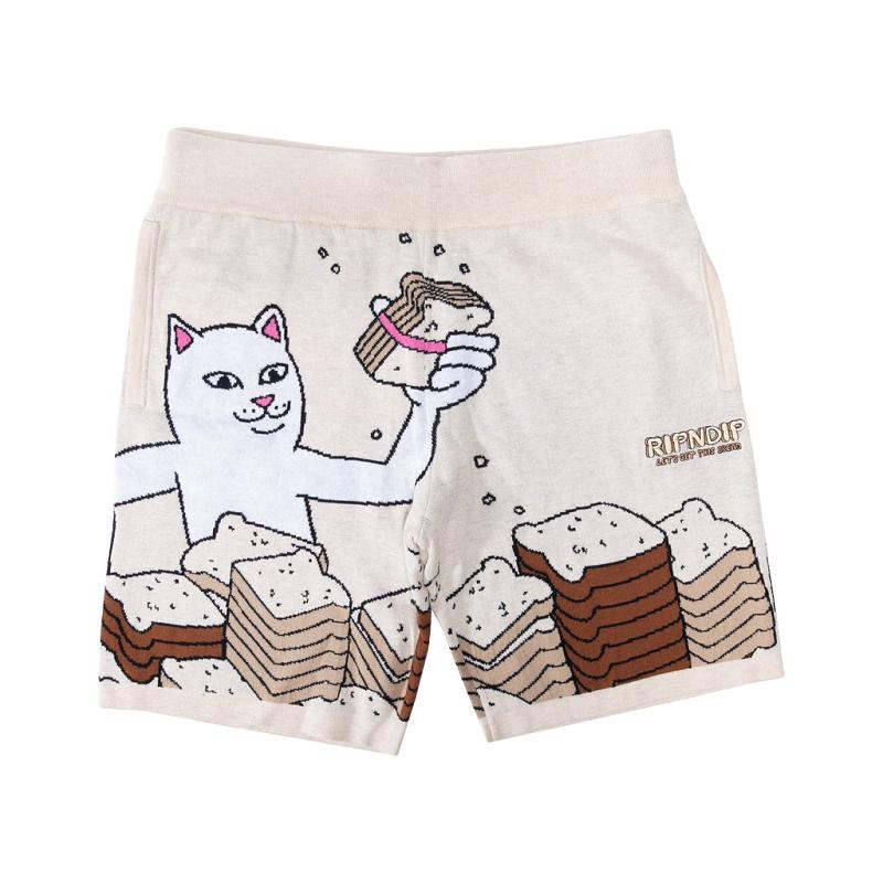 Ripndip Lets Get this Bread Knit Shorts Beige | CA LH2463