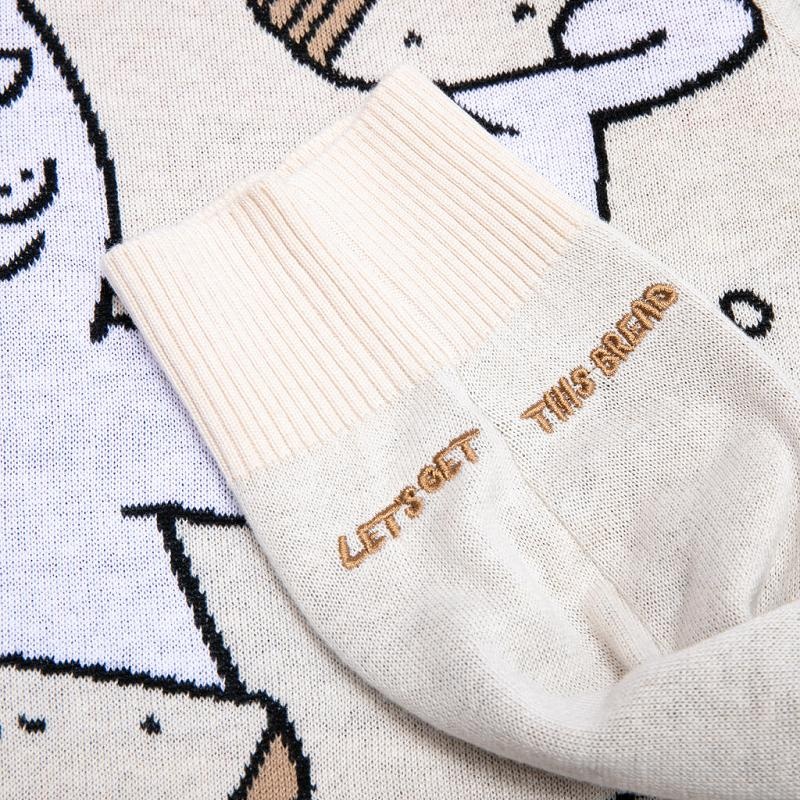 Ripndip Lets Get this Bread Knit Sweaters Beige | CA KI2147