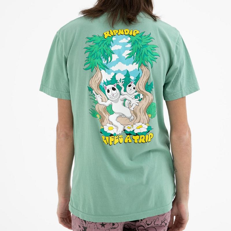 Ripndip Lifes A Trip Shirts Deep Green | CA NB2258