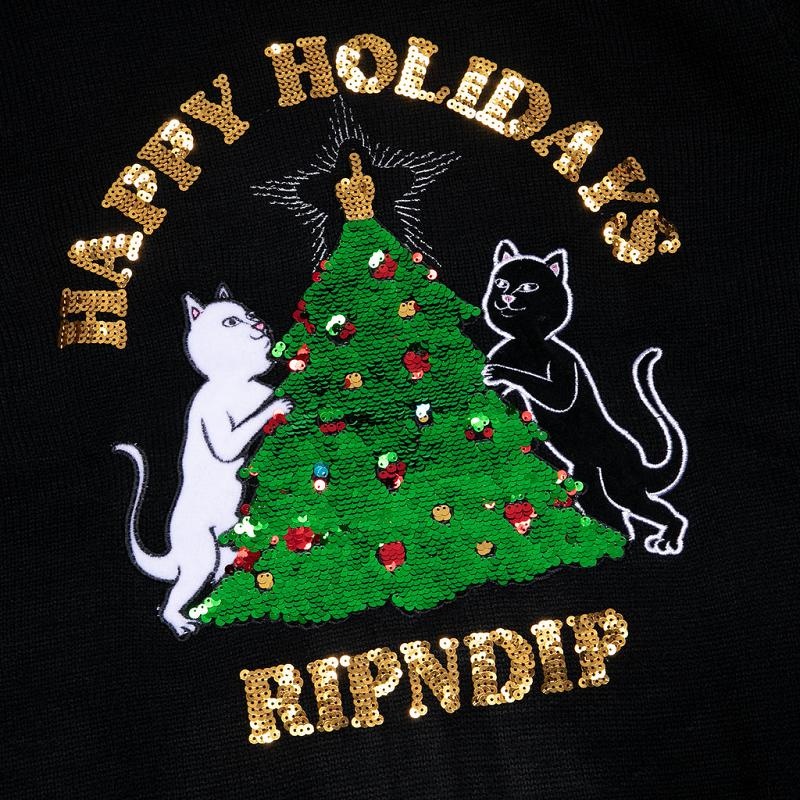 Ripndip Litmas Tree Knitted Sweaters Black | CA MA2155