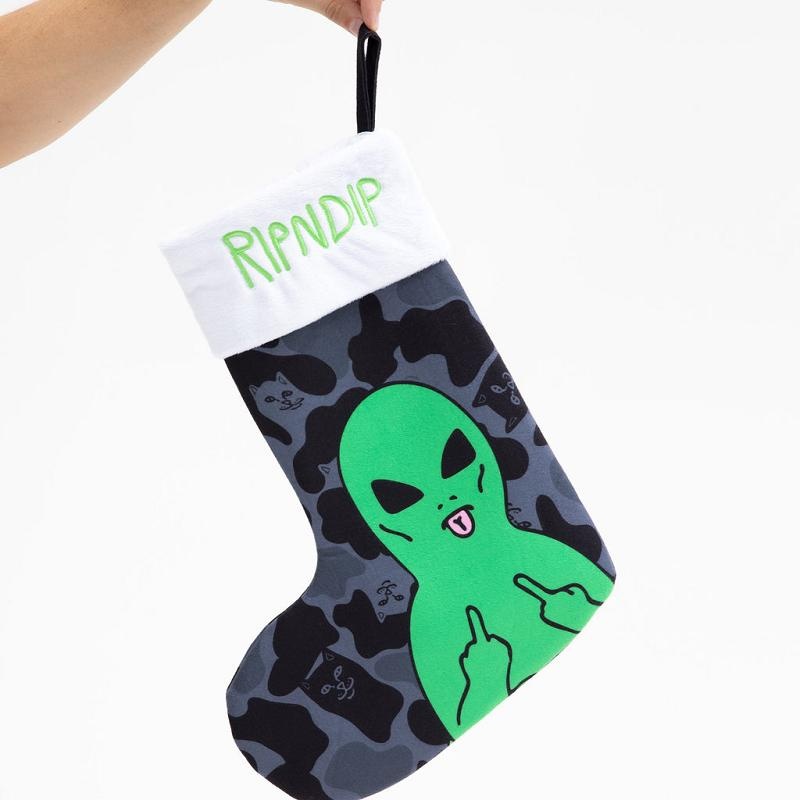 Ripndip Lord Alien Christmas Stocking Socks Black | CA FM2643