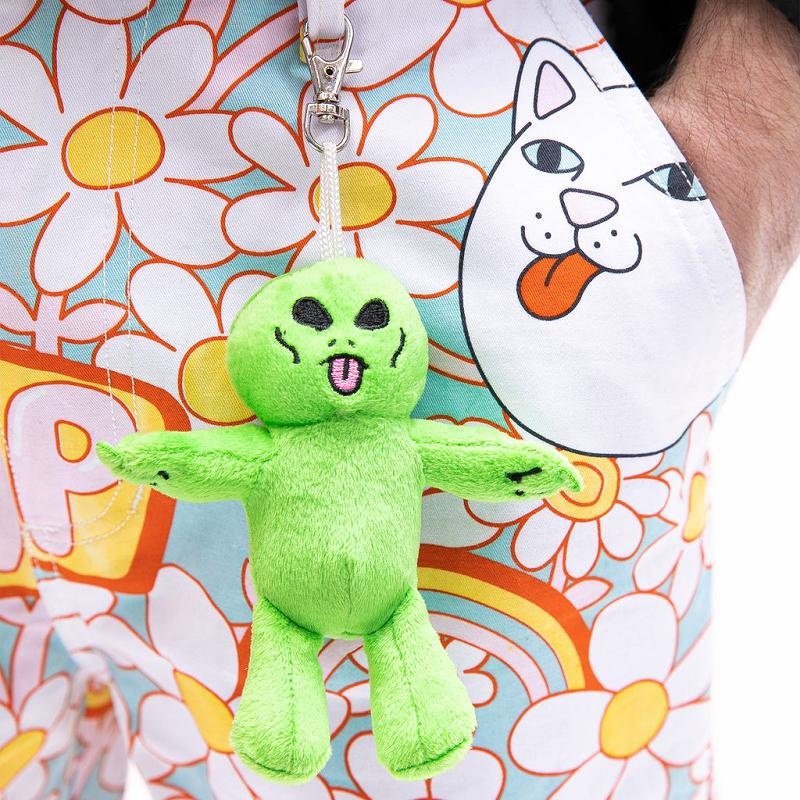 Ripndip Lord Alien Plush Keychain Accessories Green | CA FM2953