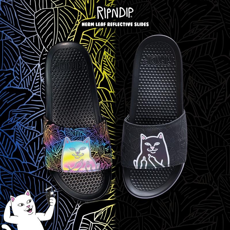 Ripndip Lord Jermal Leaf Camo Slides Black | CA KI2017