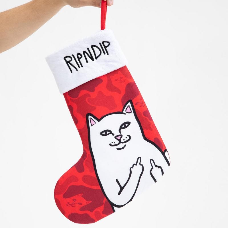 Ripndip Lord Nermal Christmas Stocking Socks Red | CA GL2642