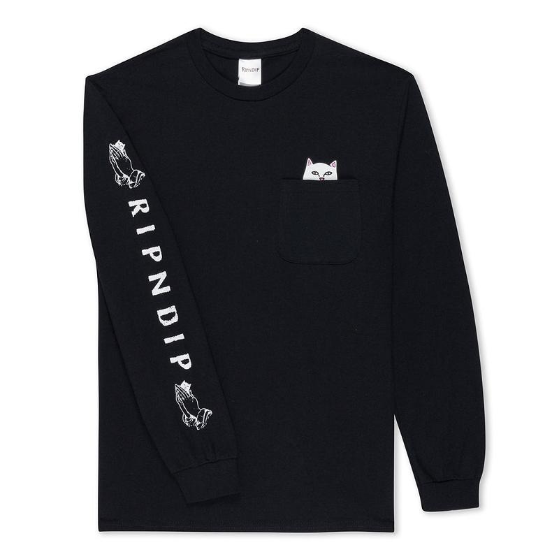 Ripndip Lord Nermal Pocket L/S Long Sleeve Black | CA OR2421